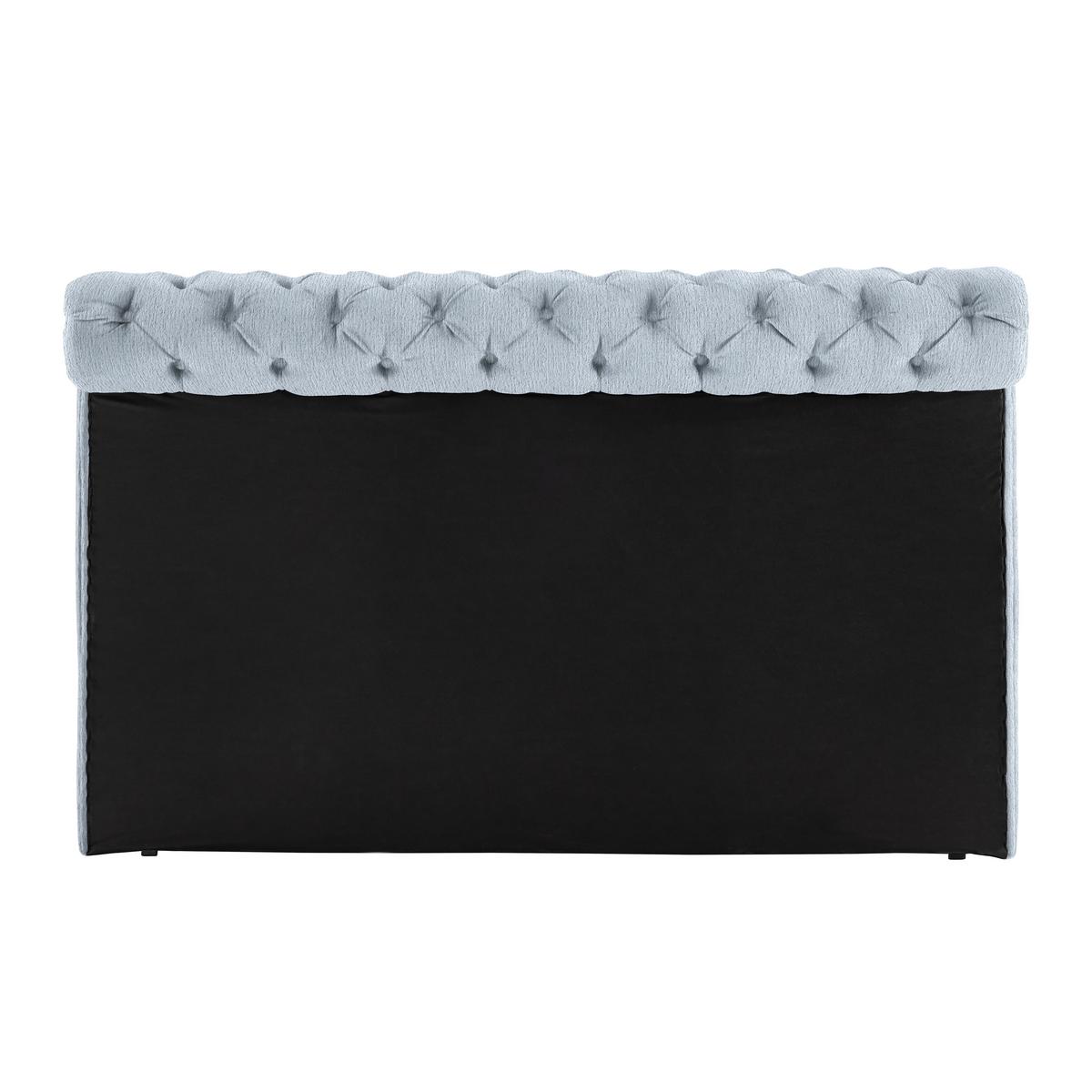 Boxspringbett Queen in Blaugrau ca. 160x200cm - Chromfarben/Goldfarben, KONVENTIONELL, Textil (160/200cm) - Premium Living