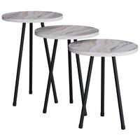 BEISTELLTISCHSET MIROLA - Weiss/Schwarz, Design, Holzwerkstoff (35cm) - MID.YOU