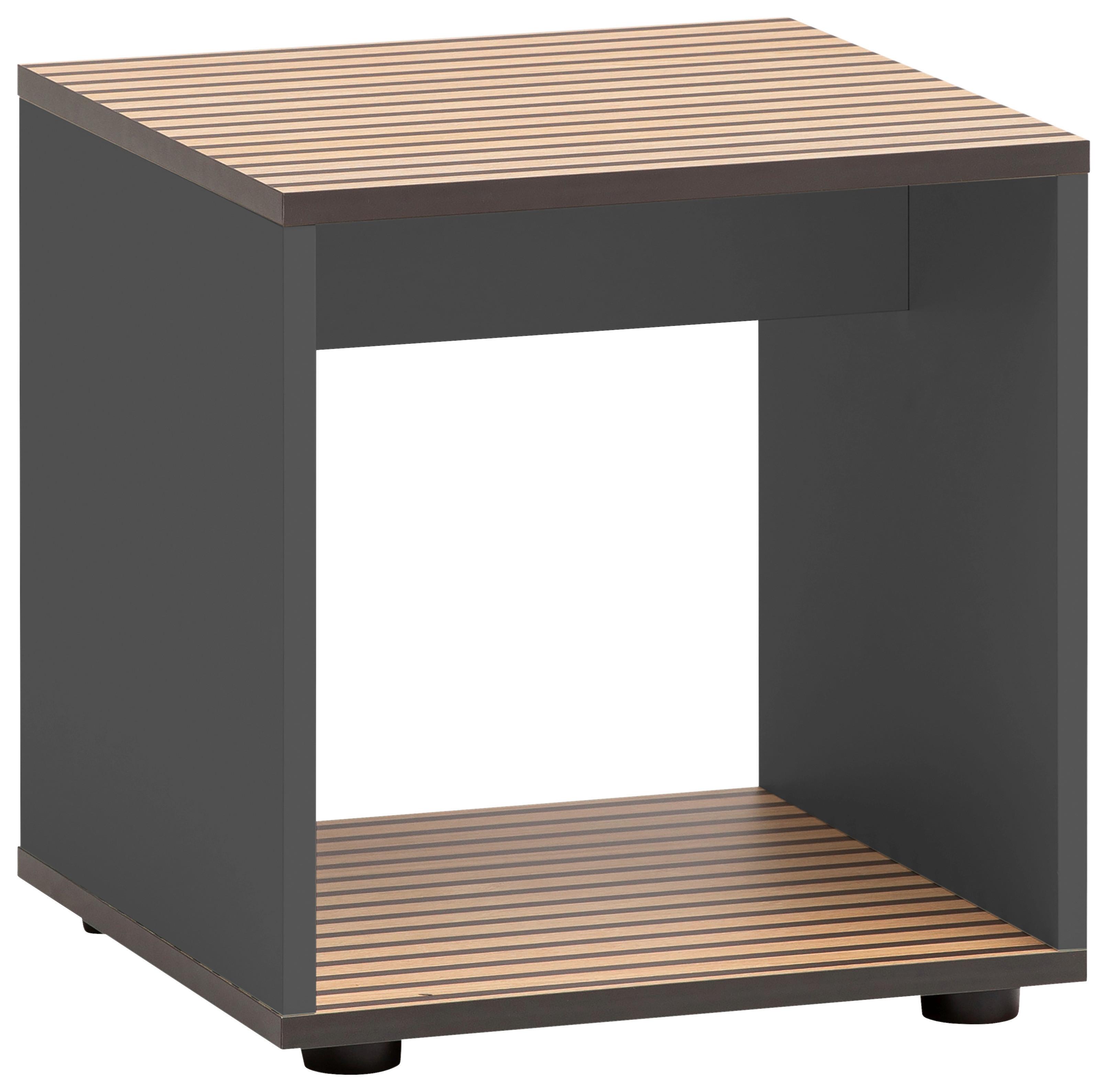 Kopalniški Tabure Katta, Antracit, Barva Hrasta - barve hrasta/antracit, Moderno, leseni material (40/42/40cm) - Stylife