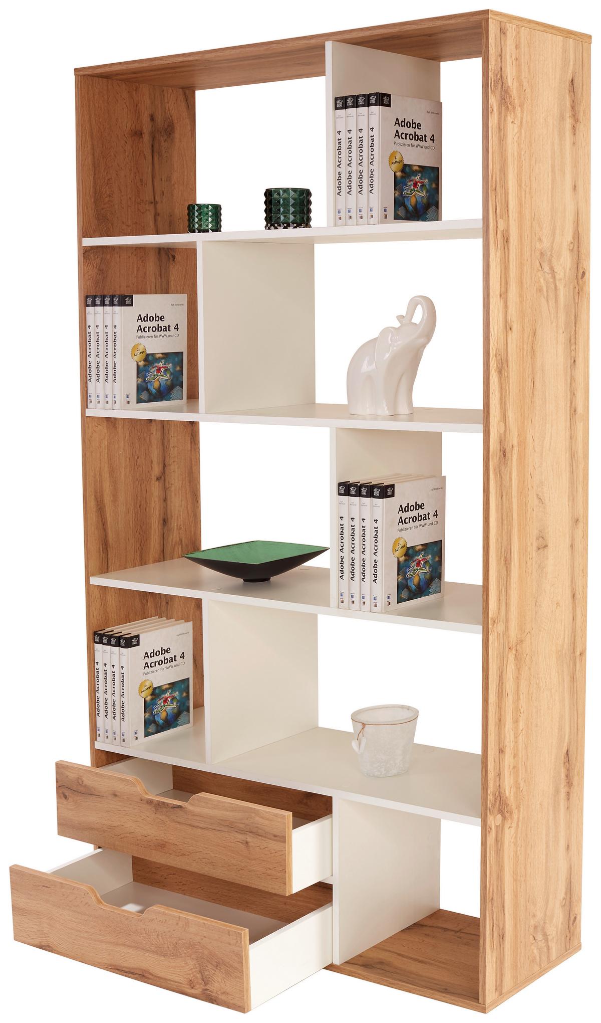 Mobilier despărțitor Roberto - alb/culoare lemn stejar, Modern, material pe bază de lemn (110/185/32cm) - Modern Living