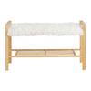 HALLBÄNK ADUA -SB- -EXKLUSIV- - vit/naturfärgad, Modern, trämaterial/textil (87/50/30cm) - Mömax