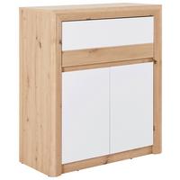 Comodă KASHMIR NEW - alb/culoare lemn stejar, Modern (84/98/41cm) - Modern Living