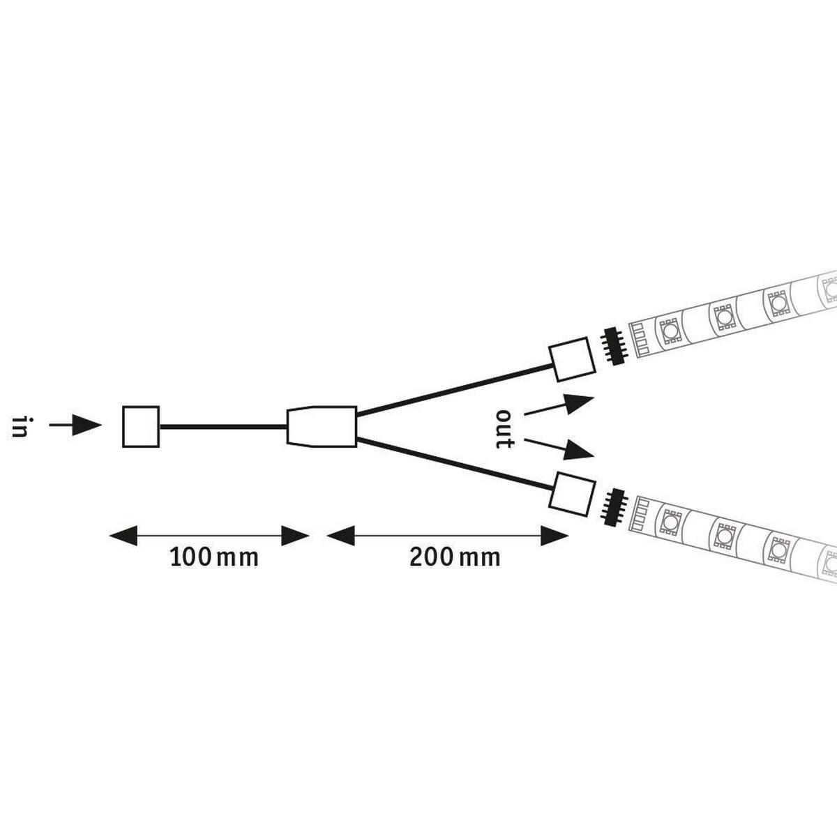 LED-Strip Maxled Y-Splitter in Weiß, 30cm - Weiß, Basics, Kunststoff (3/0,7cm) - Paulmann