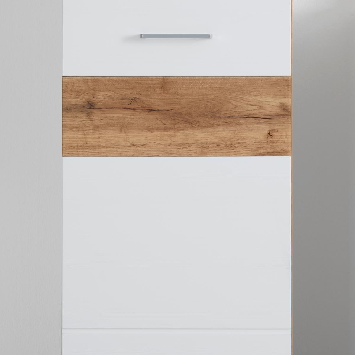 Garderobenschrank in Weiss/Eichefarben - Weiss/Eichefarben, Konventionell, Holzwerkstoff (46/200/40cm) - Mömax