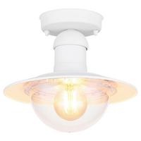 Zunanja Stropna Svetilka Linda - bela/prozorno, Basics, kovina/umetna masa (23,6/21,5cm) - Globo