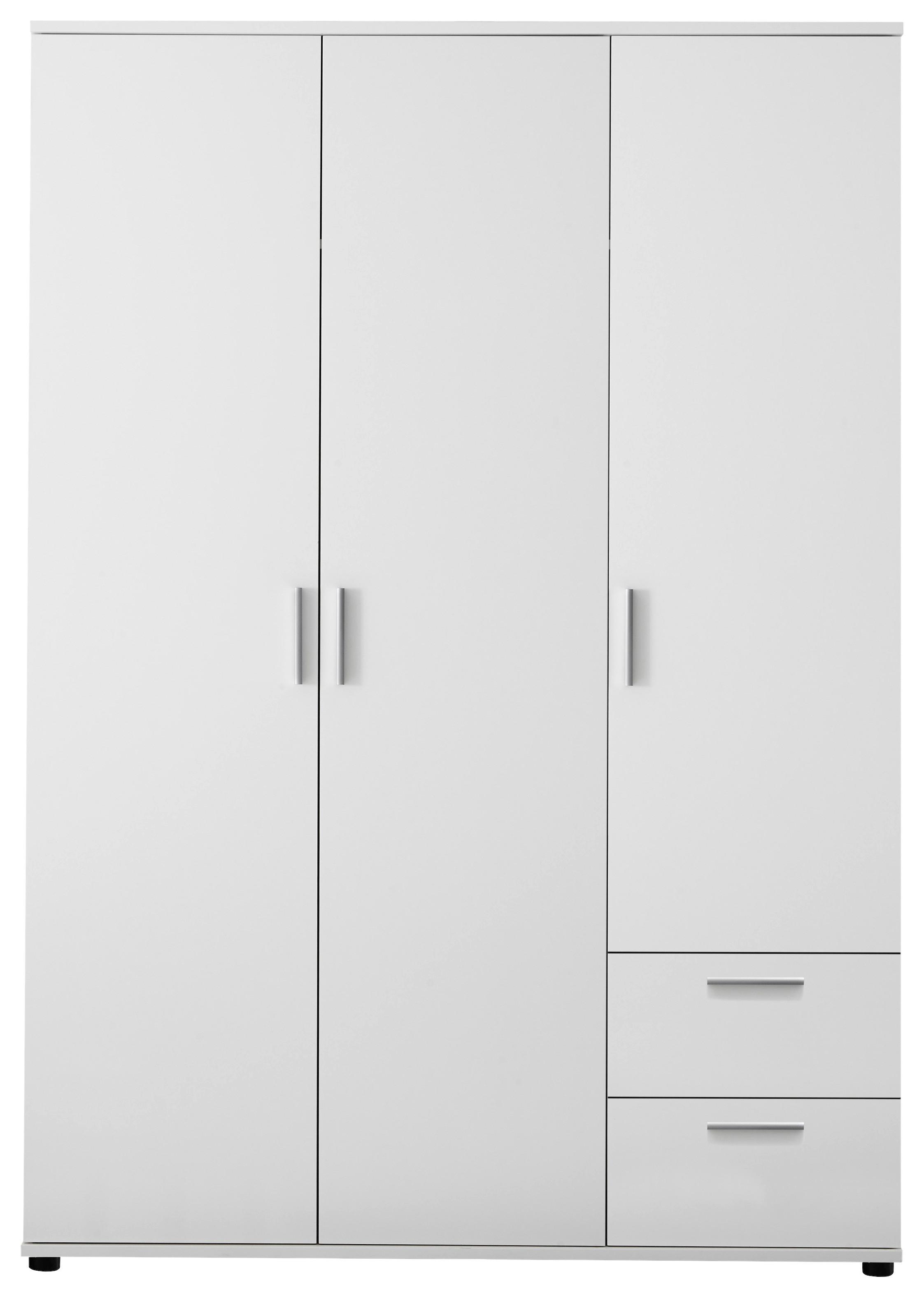 Otroška Garderobna Omara Bibo, Bela - srebrne barve/bela, Konvencionalno, umetna masa/leseni material (115/191/55cm) - MID.YOU