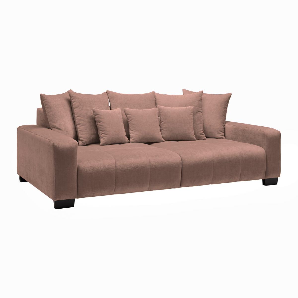 Bigsofa Matteo Rosa - Schwarz/Rosa, MODERN, Holz (246/93/124cm) - Based