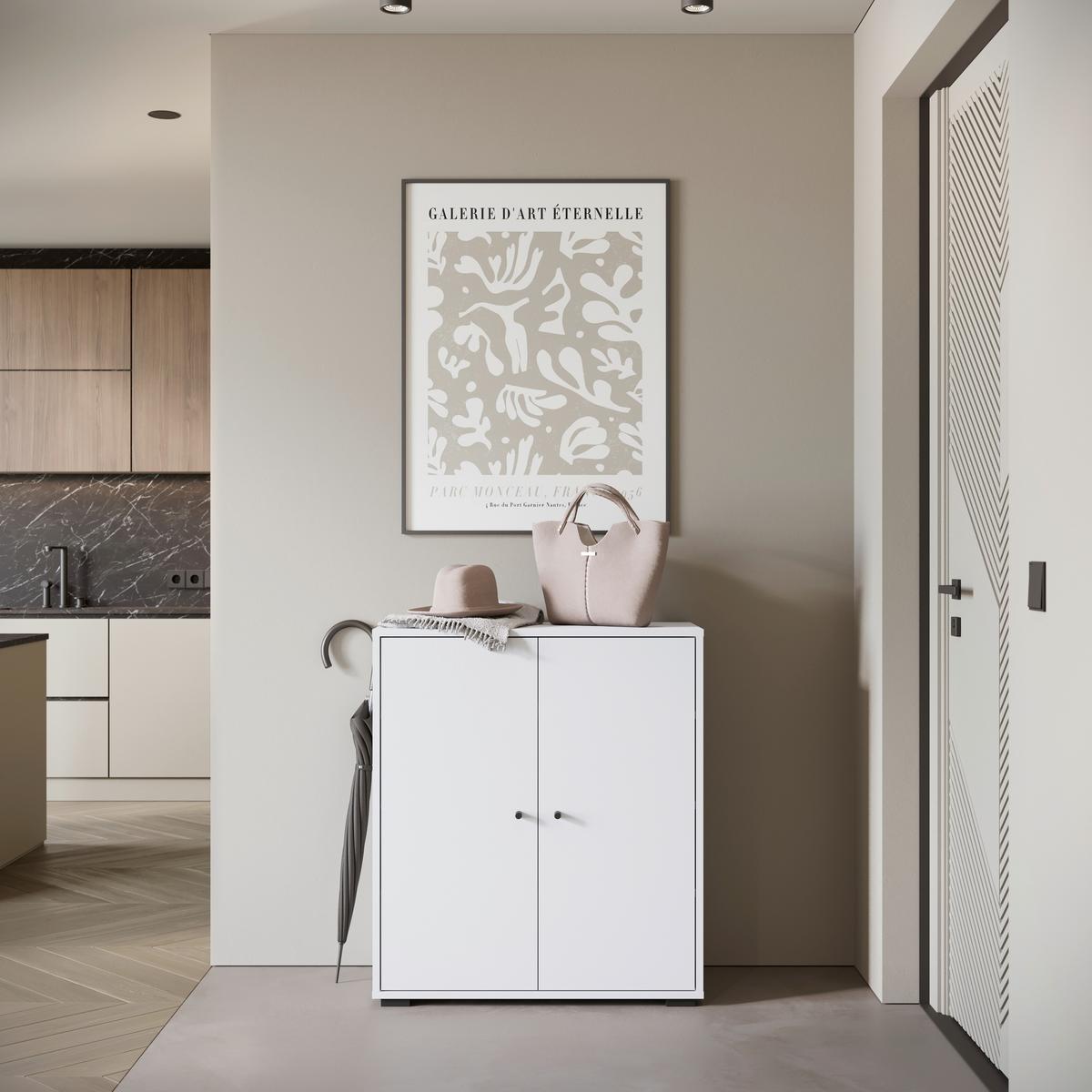 Omara Za Čevlje Dino, Bela - črna/bela, Basics, kovina/umetna masa (70/80/33cm) - P & B