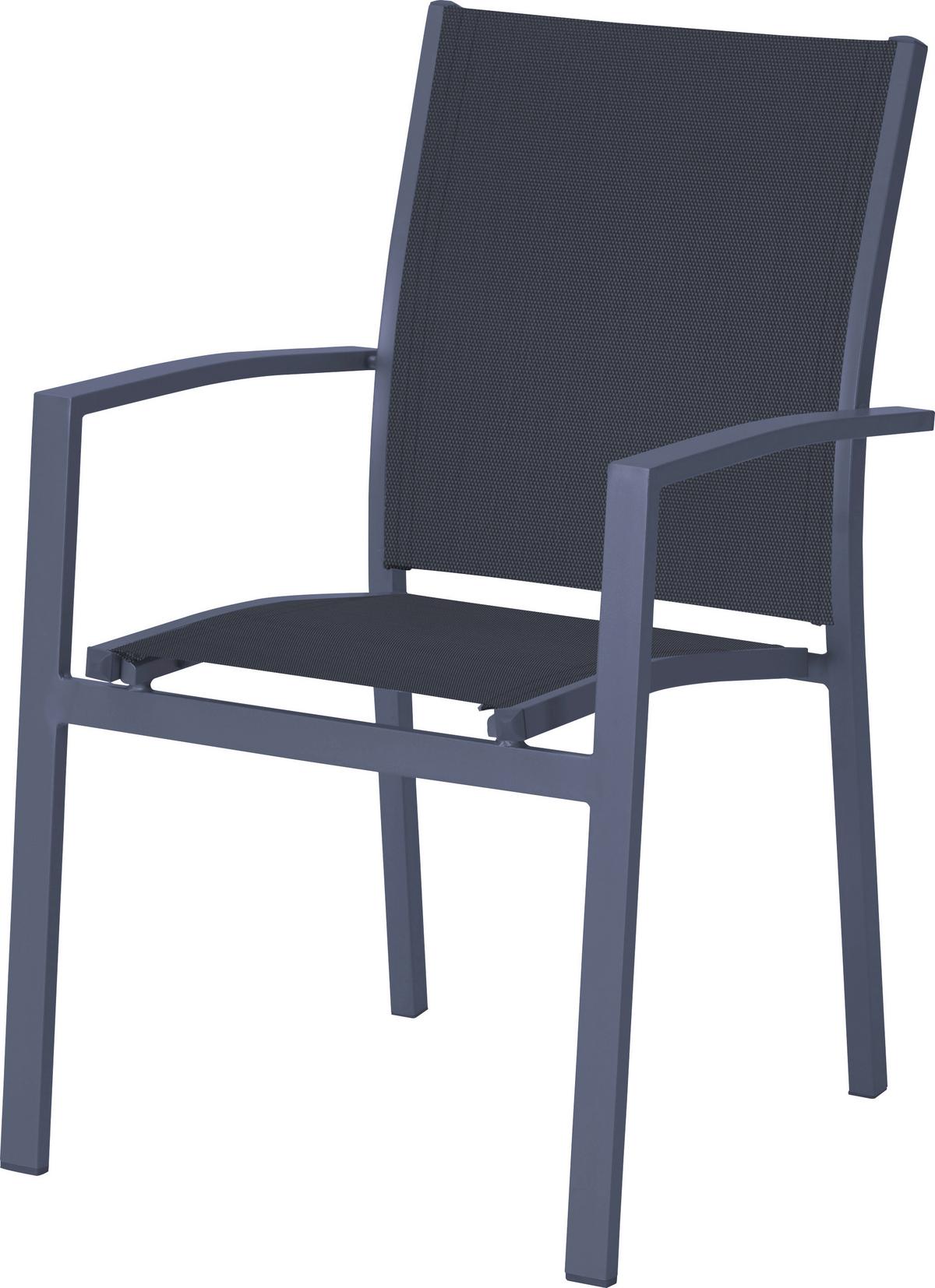 Gartenset Elena 3-tlg. Dunkelgrau - Dunkelgrau, Basics, Kunststoff/Metall (61/89/56,5cm) - Gardenson