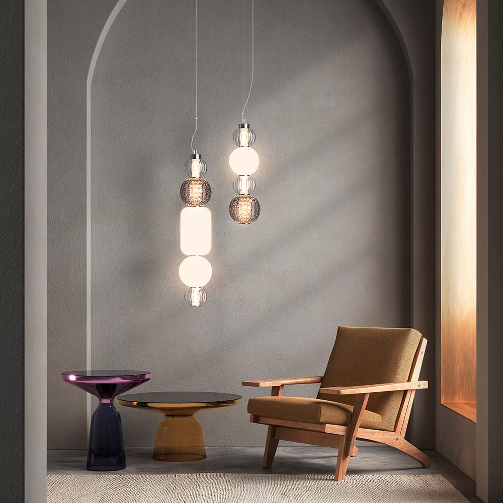 Penedelleuchte Collar Chromfarben max.17 Watt - Chromfarben/Transparent, Trend, Glas/Kunststoff (14.7/45cm) - MAYTONI