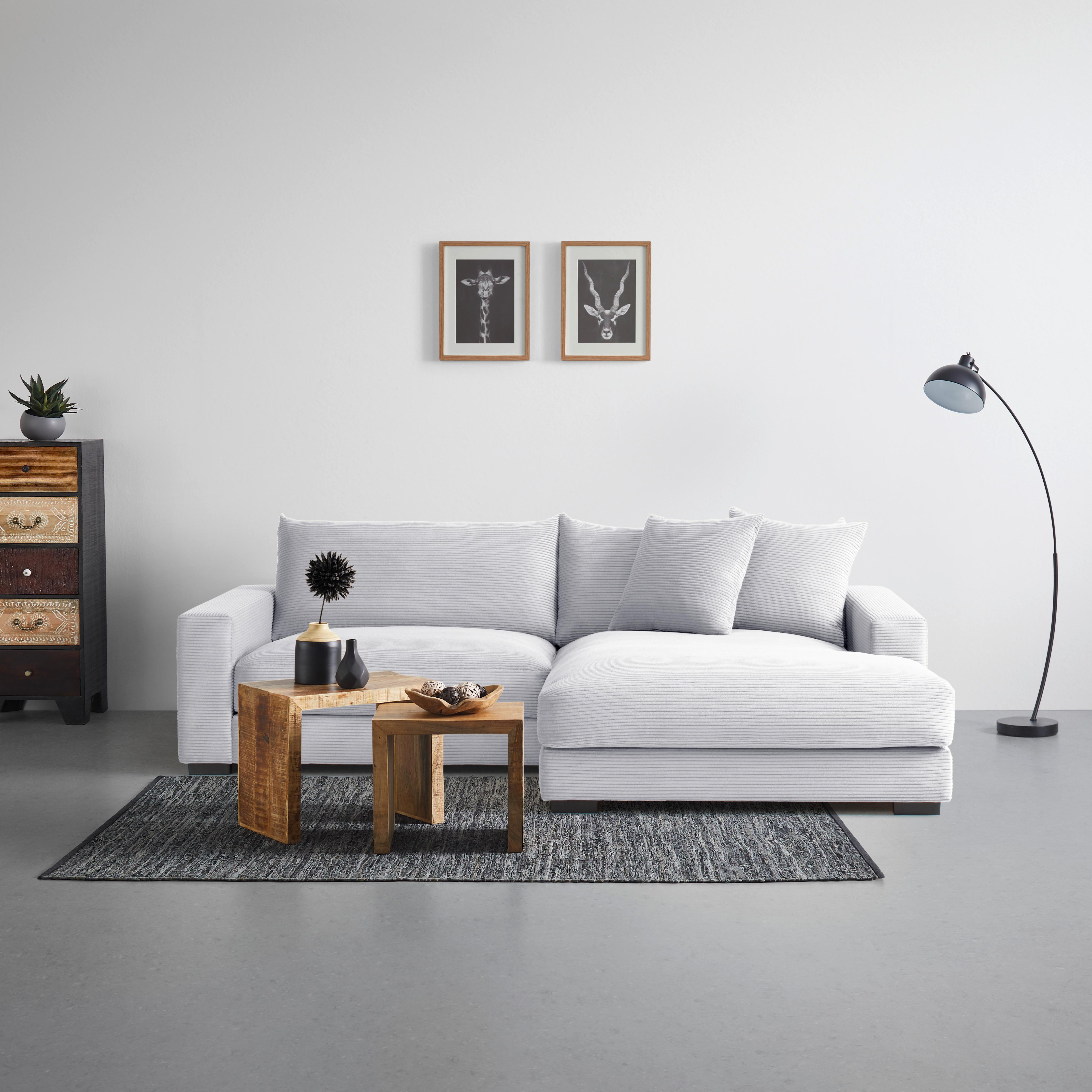 Wohnlandschaft Pedro in Hellgrau - Hellgrau, MODERN, Textil (265/180cm) - Mömax