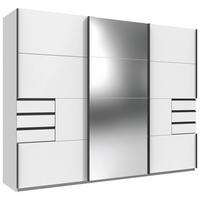 Schwebetürenschrank Saigon ca. 270x210 cm Weiß - Schwarz/Weiß, MODERN, Glas/Holzwerkstoff (270/210/64cm) - MID.YOU