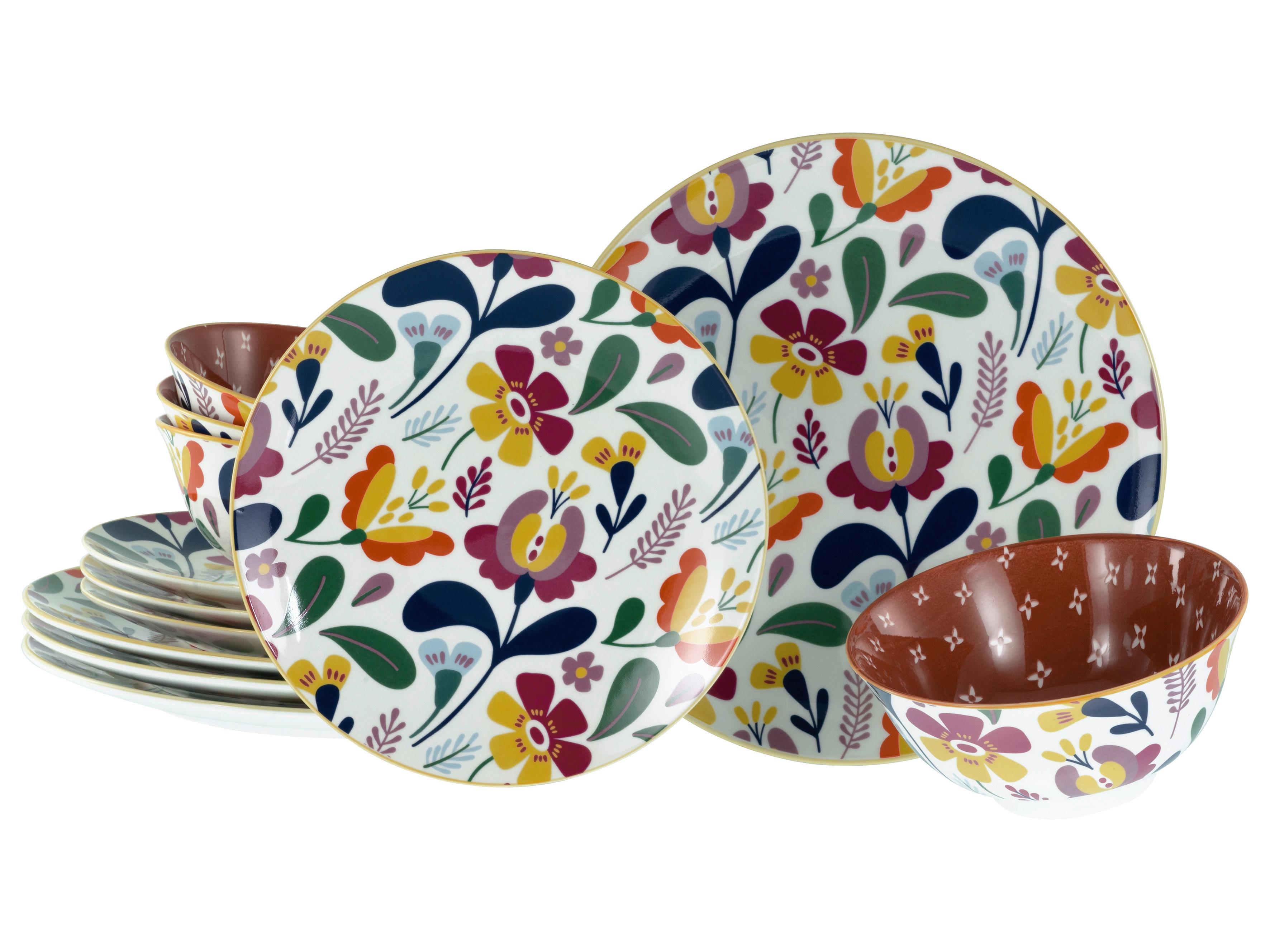 Jedilni Servis Folklore Bunt, 12-Delni - večbarvno, Design, keramika - Creatable