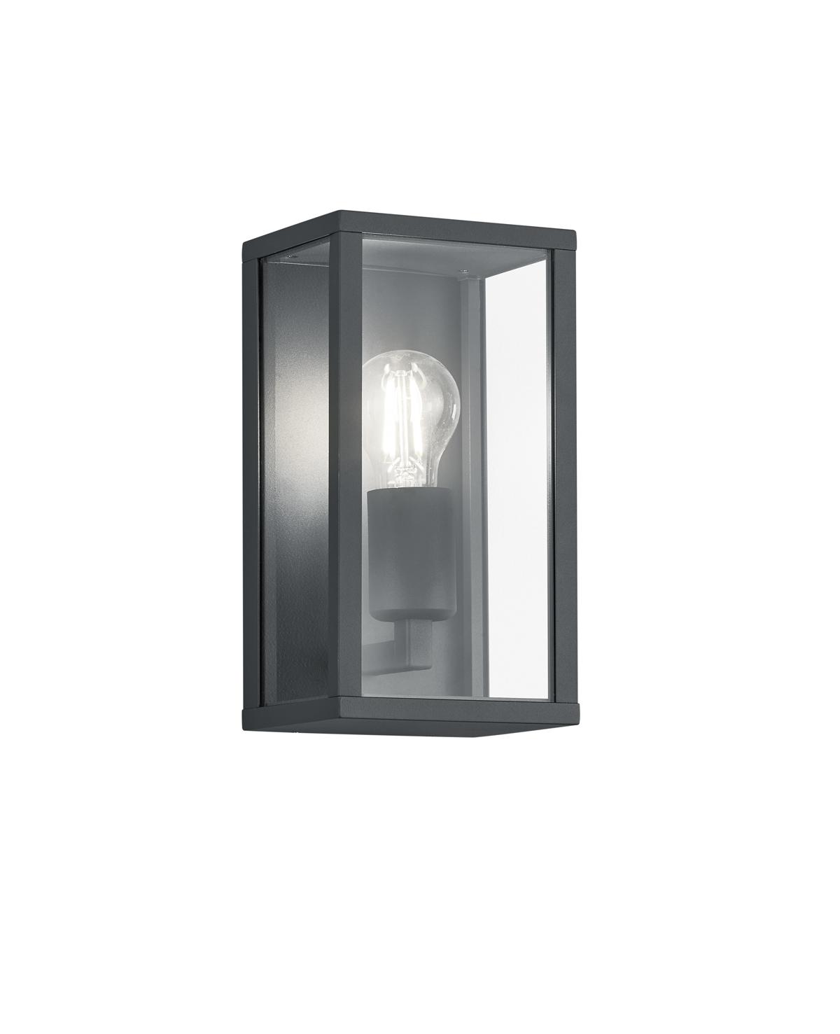 Außenwandleuchte Garonne in Anthrazit max. 60 Watt - Klar/Anthrazit, Basics, Glas/Metall (14/14/26cm)