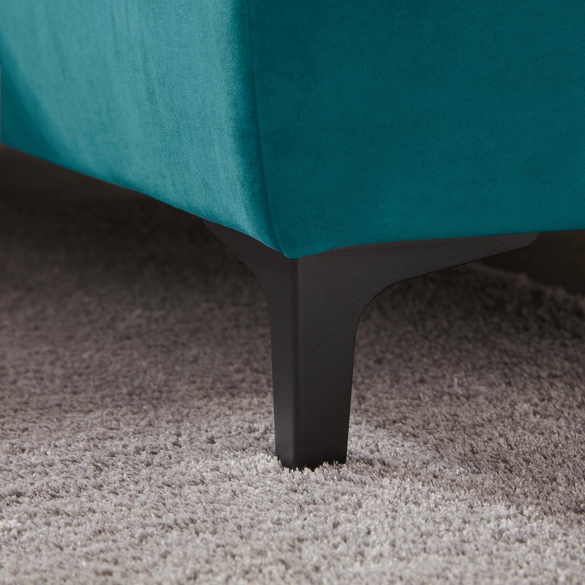 Ecksofa Emma rechts Petrol - Petrol/Schwarz, MODERN, Textil (301/210cm) - Premium Living