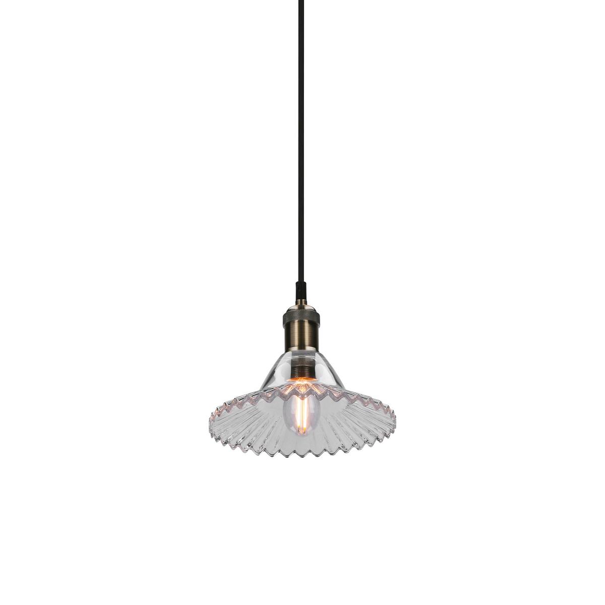 Viseća Svjetiljka Geneva - crna, Konvencionalno, staklo/metal (21.5/21.5/90cm)