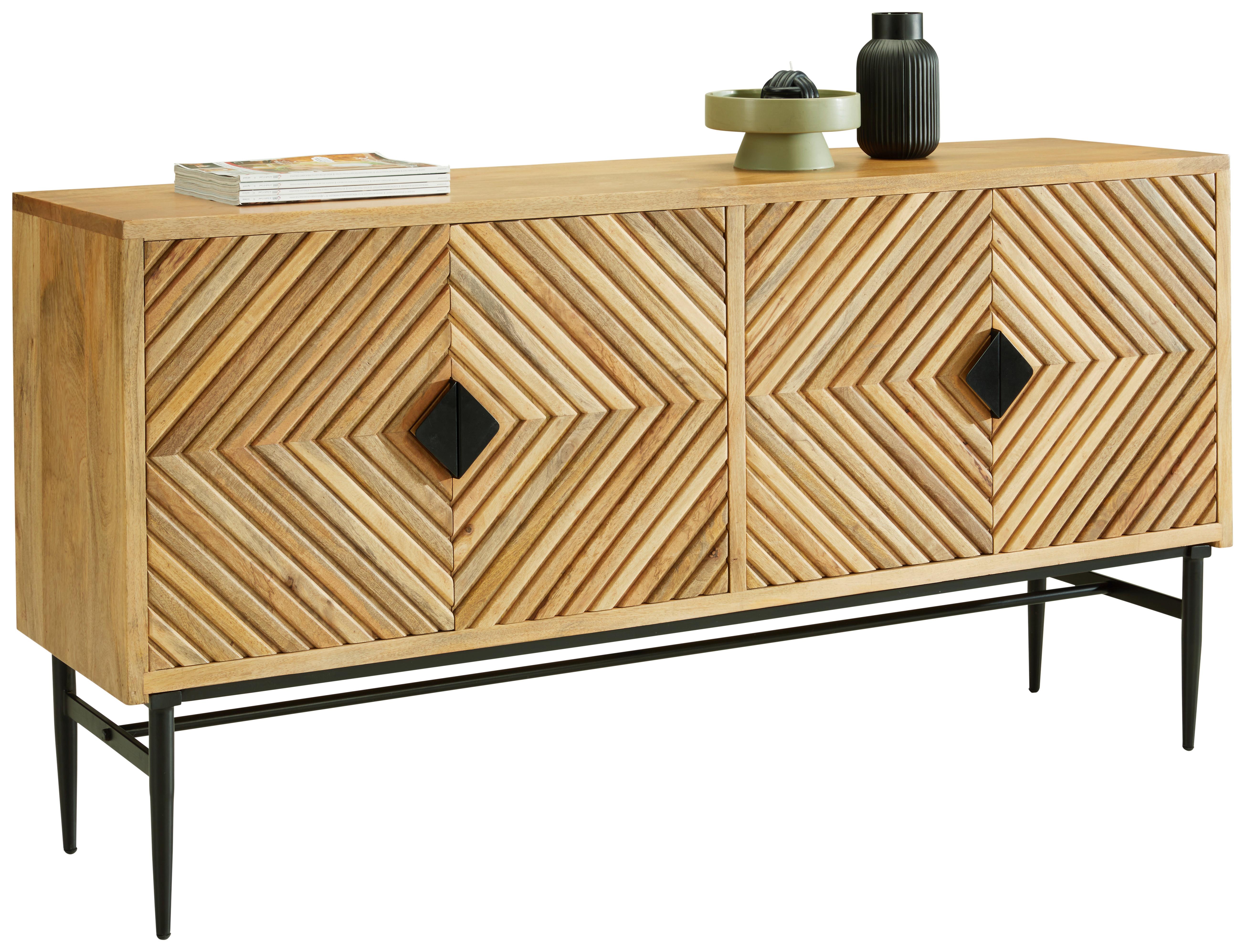 SIDEBOARD GATSBY - ljusbrun/svart, Lifestyle, metall/trä (175/90/45cm) - Mömax