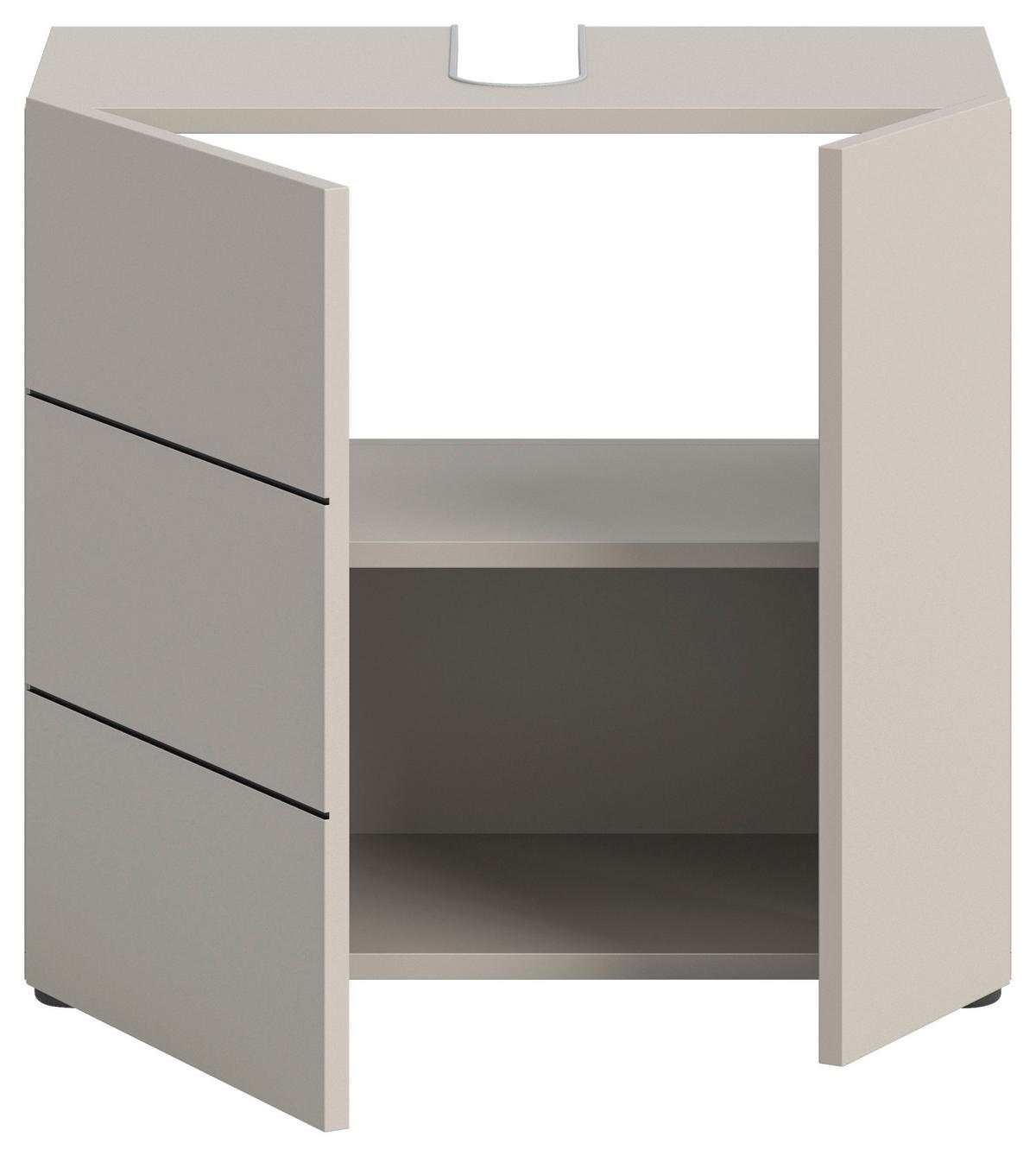 Waschbeckenunterschrank Vira ca. 60x57 cm Kaschmir - Kaschmir/Schwarz, MODERN, Holzwerkstoff/Kunststoff (60/57/34cm) - MID.YOU