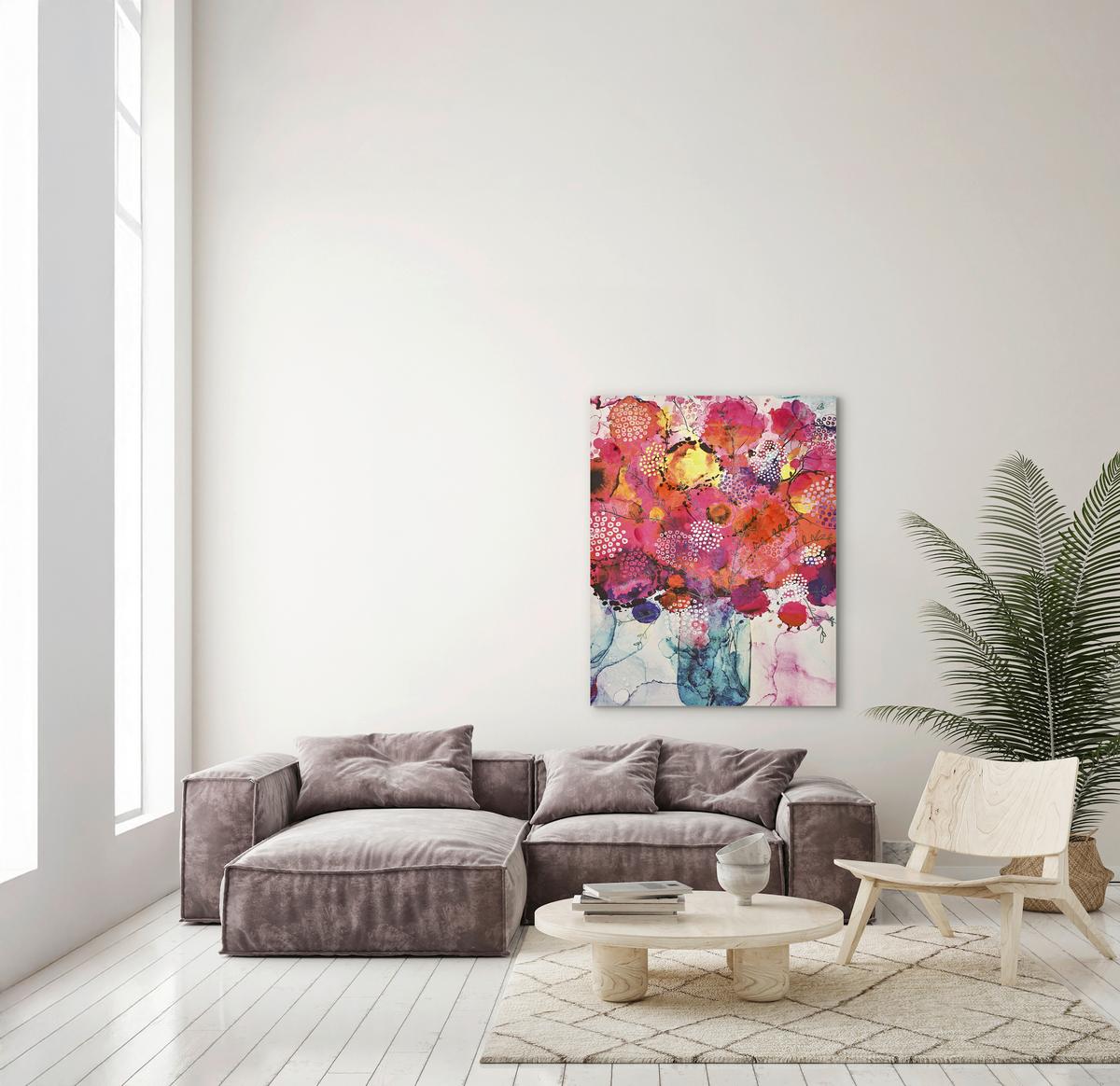 Slika Pop Of Flower 80x100cm - višebojno, Moderno, drvni materijal/tekstil (80/100cm) - Mömax