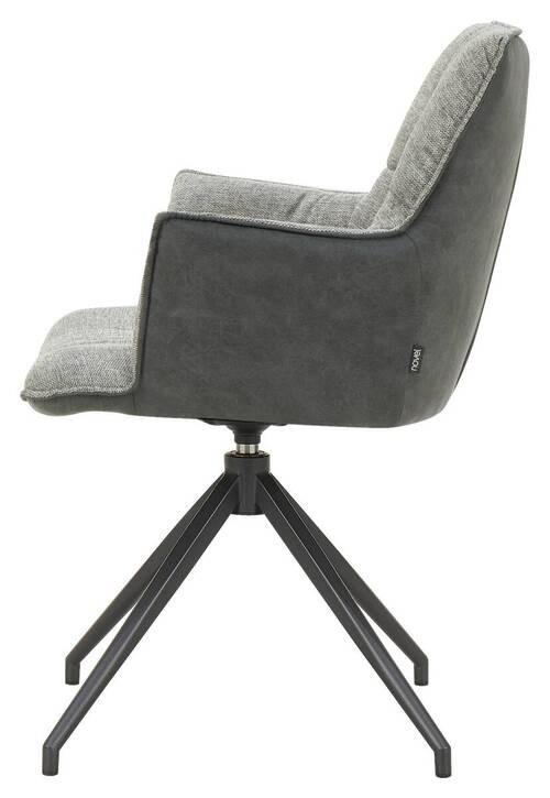 KRZESŁO Z PODŁOKIETNIKAMI OSAKA 2.0 - jasnoszary/czarny, Design, metal/tkanina (59/89,5/63cm) - Novel