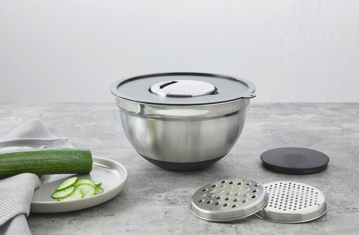 Set boluri amestecare Emmi - argintiu, Basics, metal (26/14cm)