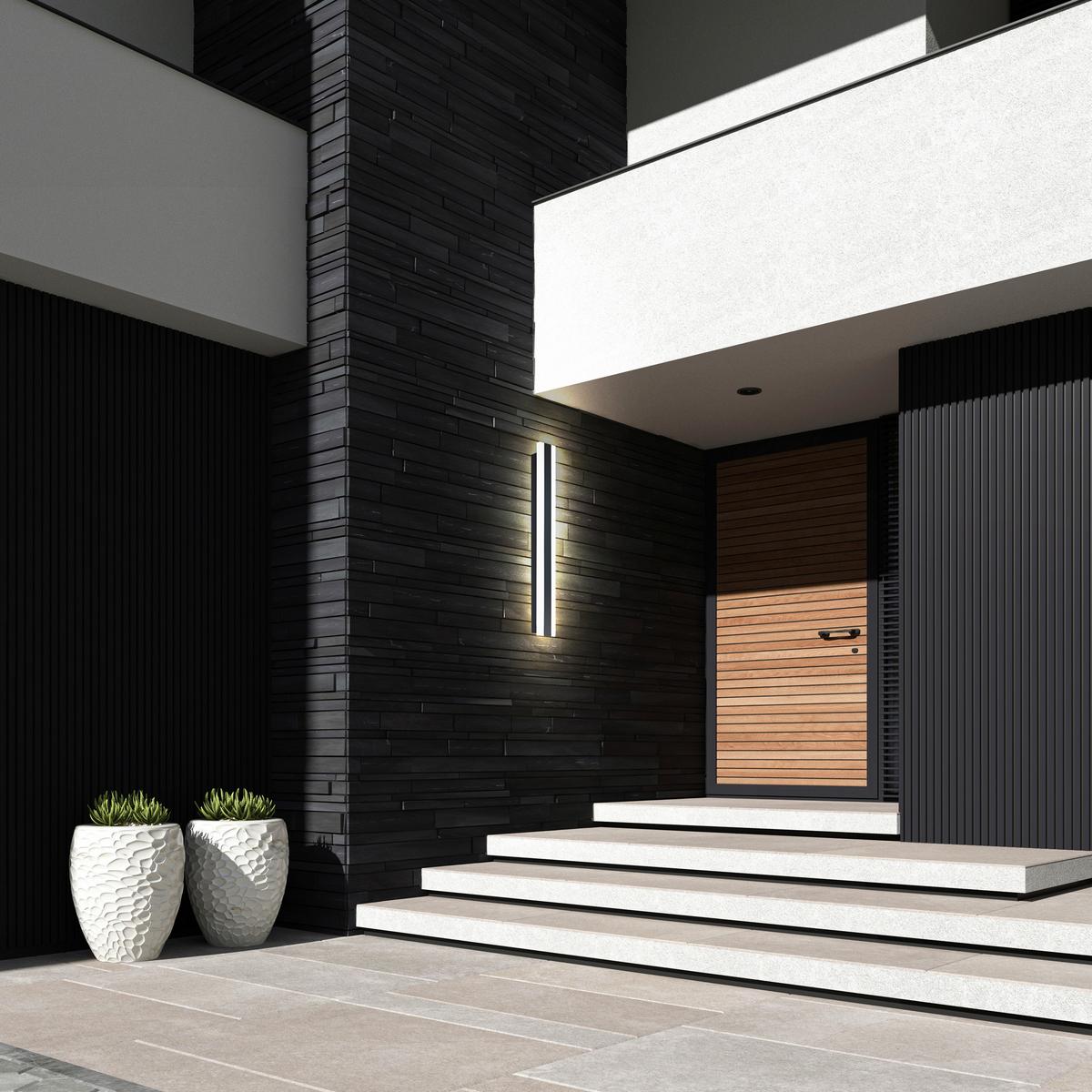 Außenwandleuchte Irena Anthrazit max. 18 Watt - Anthrazit, Design, Metall (100/9/5cm)