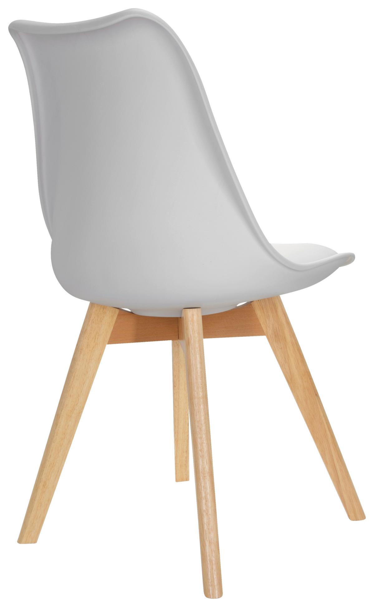 Stuhl-Set Scandi 4er-Set Weiß - Buchefarben/Weiß, MODERN, Holz/Kunststoff (48/87/56cm) - MID.YOU