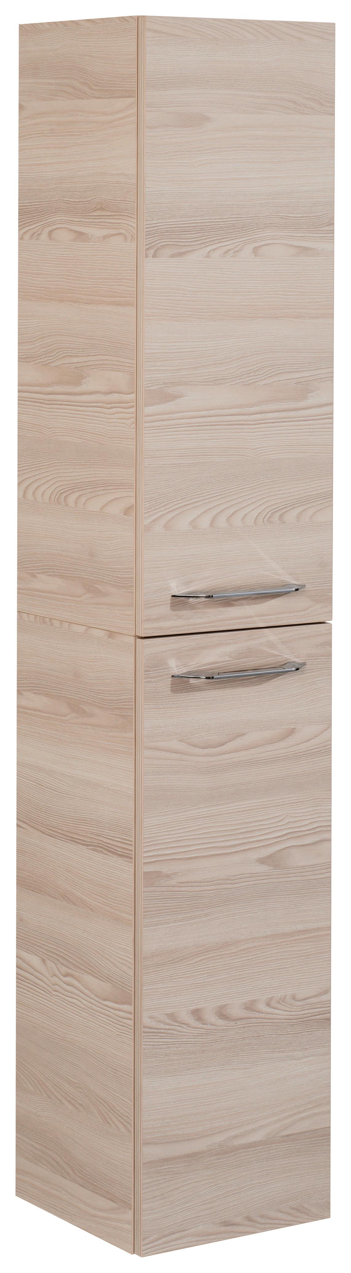 Hochschrank B.Clever Eschefarben - Eschefarben/Alufarben, MODERN, Glas/Holzwerkstoff (30/159/32cm) - MID.YOU