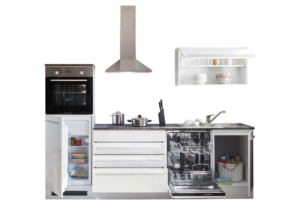 Bucătărie fără electrocasnice JAZZ - alb/gri închis, Modern, material pe bază de lemn (260/200/60cm) - Modern Living