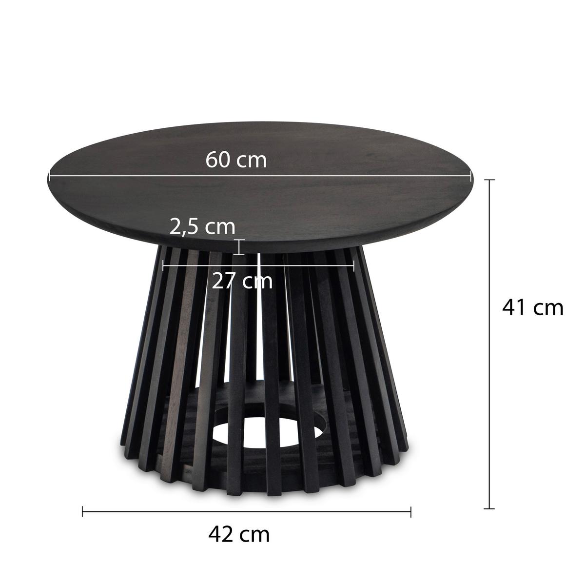 Klubska Miza Wl6.810 - črna, Design, les (60/60/41cm) - MID.YOU