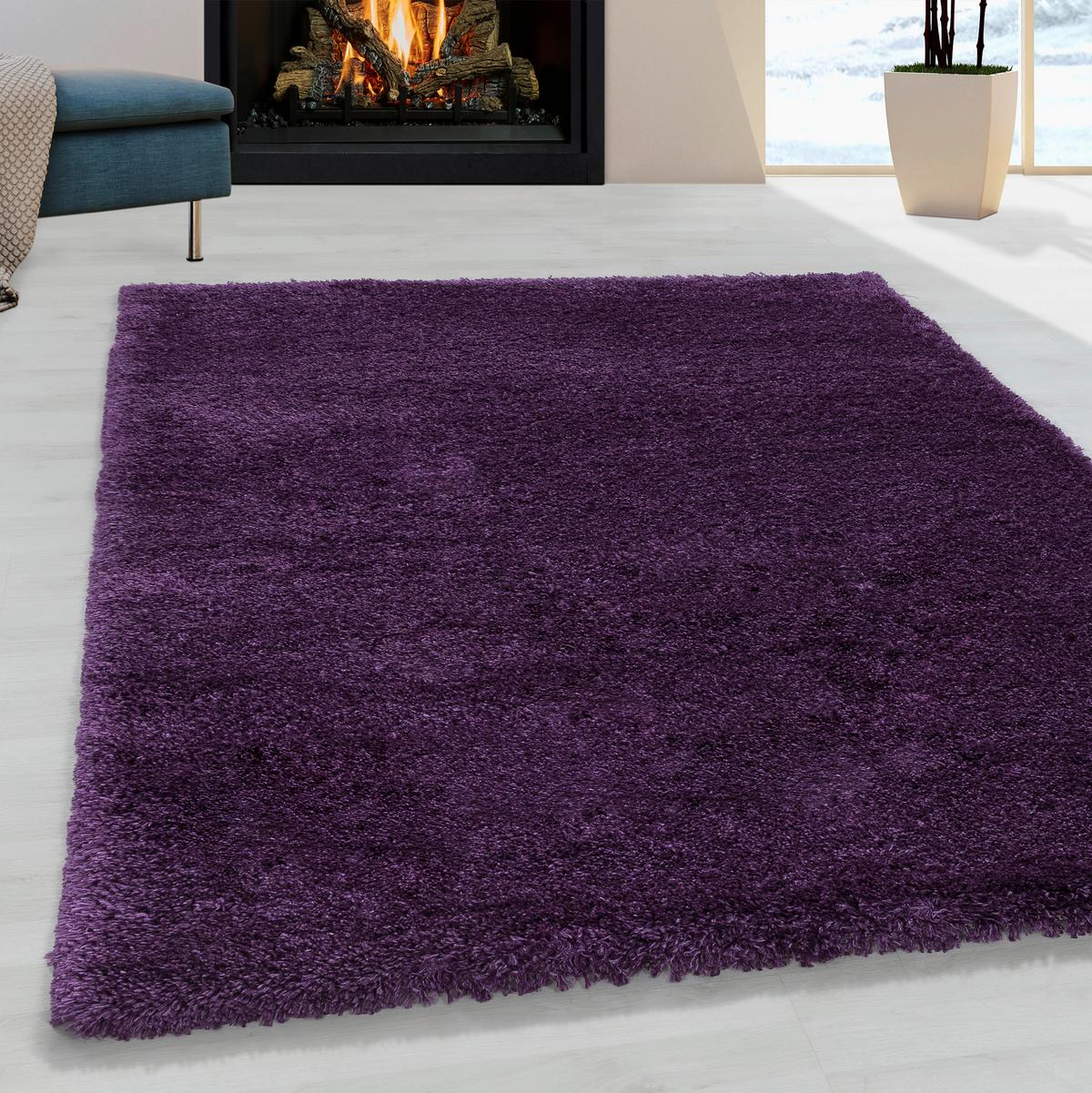 Hochflorteppich Fluffy Lila ca. 160x230cm - Lila, Basics, Textil (160/230cm)