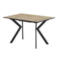 Raztegljiva Jedilna Miza Marcel, 120-160x80 - črna/barve hrasta, Moderno, kovina/leseni material (120-160/76/80cm)