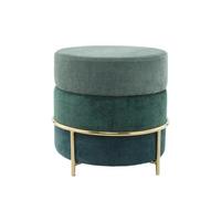 Hocker Grün ca. 48,5x46 cm - Goldfarben/Grün, Basics, Holzwerkstoff/Textil (48,5/46/48,5cm) - Kayoom