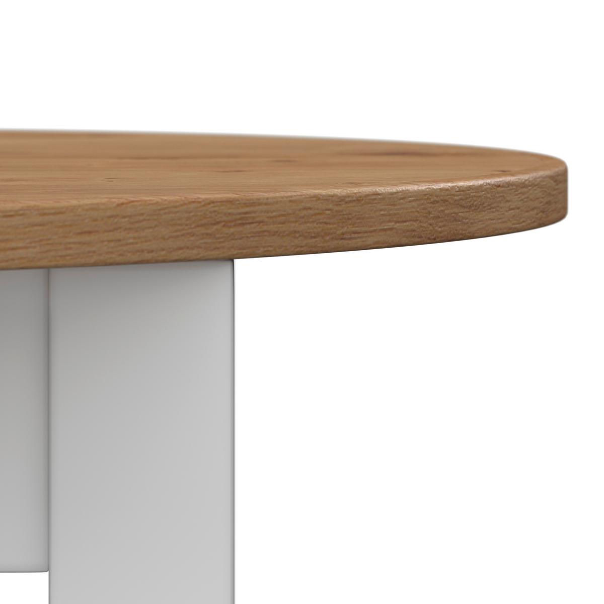 Esstisch Camden in Holz Kiefer massiv ca. Ø100 cm - Weiß/Kieferfarben, MODERN, Holz/Holzwerkstoff (100/79/100cm) - Bessagi Home