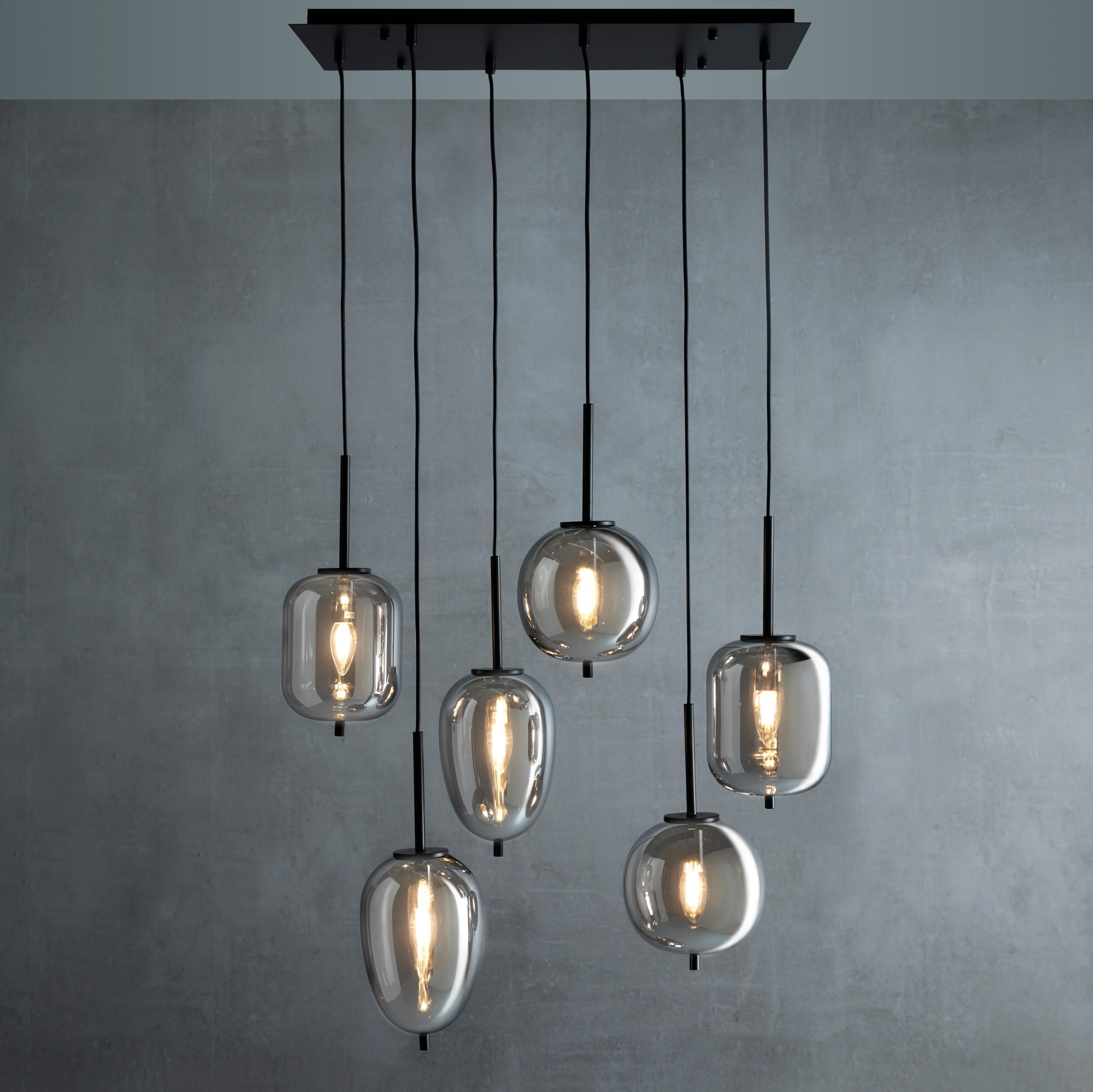 Hängeleuchte Jeanette max. 40 Watt - Schwarz, Modern, Glas/Metall (80/34/120cm) - Premium Living