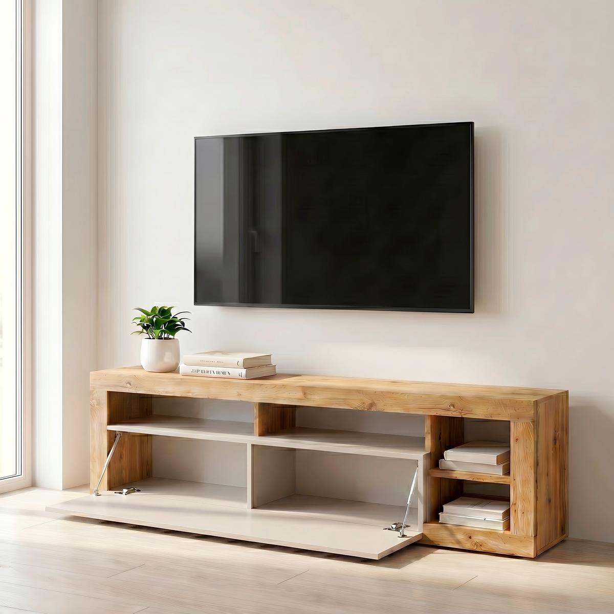 Comodă TV DALLAS - cașmir/stejar Artisan, Konventionell, material pe bază de lemn (184/58/42cm) - Modern Living