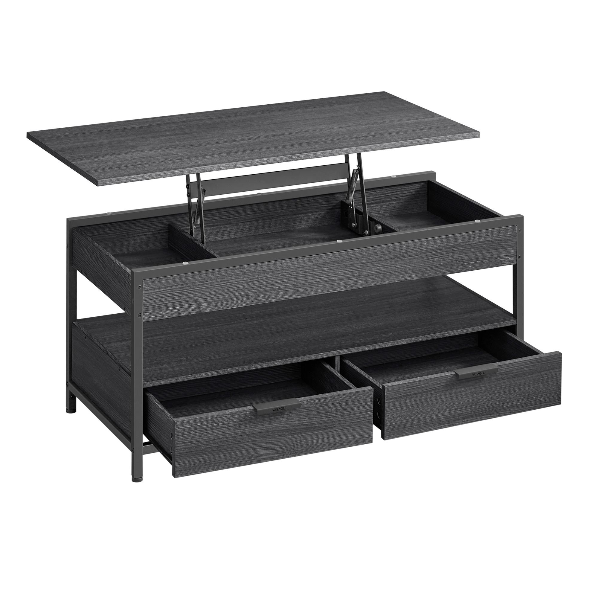 Couchtisch in Schwarz, rechteckig - Schwarz, Trend, Holzwerkstoff/Metall (100/50/48-62cm) - MID.YOU