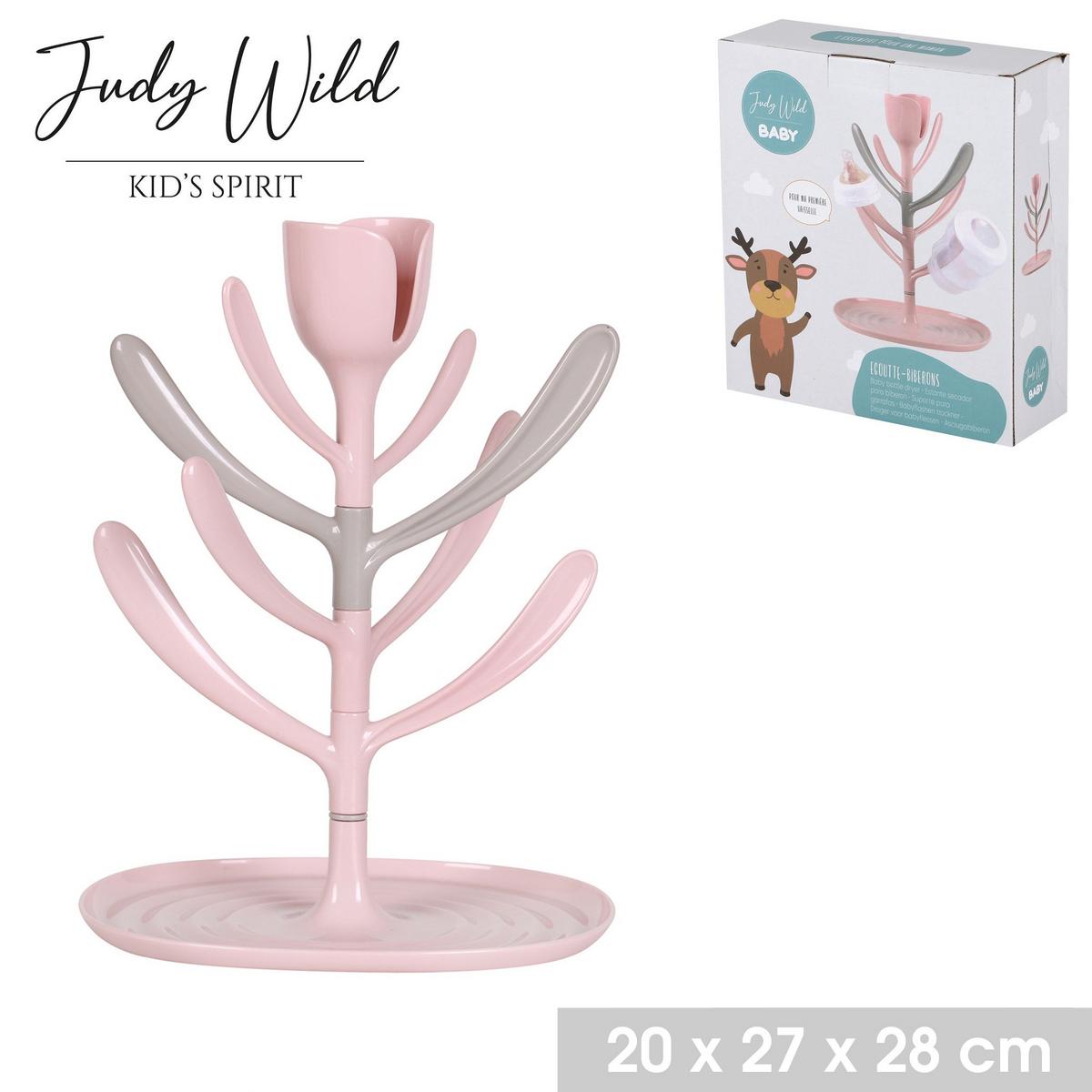 Cumisüveg Szárító Judy Wild - világos rózsaszín/világoszöld, műanyag (28cm)