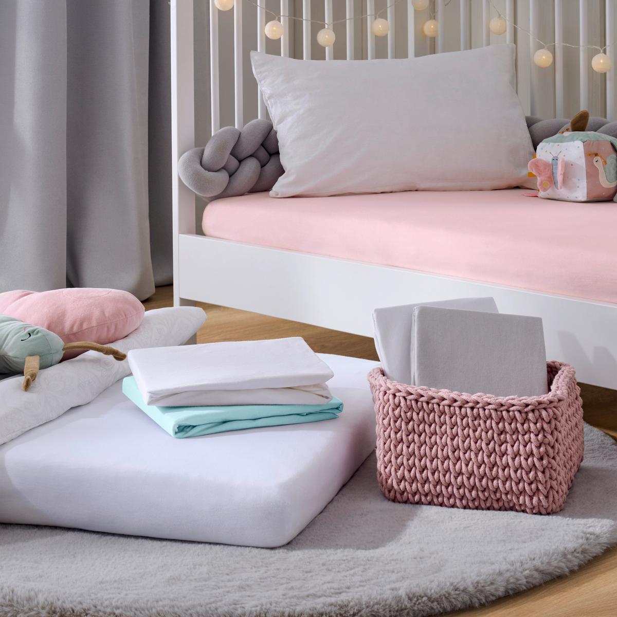 PRZEŚCIERADŁO Z GUMKĄ 2ER PACKUNG - różowy/biały, Basics, tkanina (70/140cm) - My Baby Lou