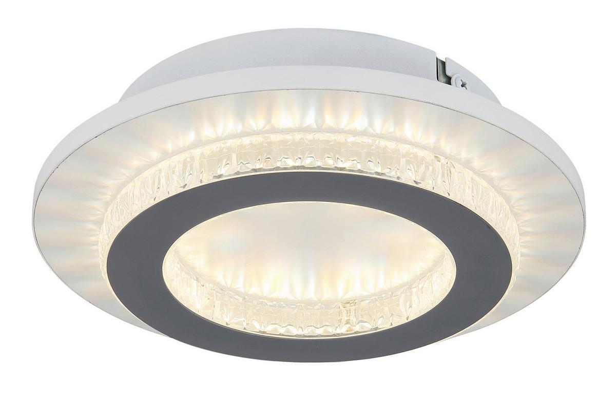 LED-DECKENLEUCHTE 48042-12W  JAYDEN - Klar/Weiss, Design, Kunststoff/Metall (20/5,5cm) - Globo