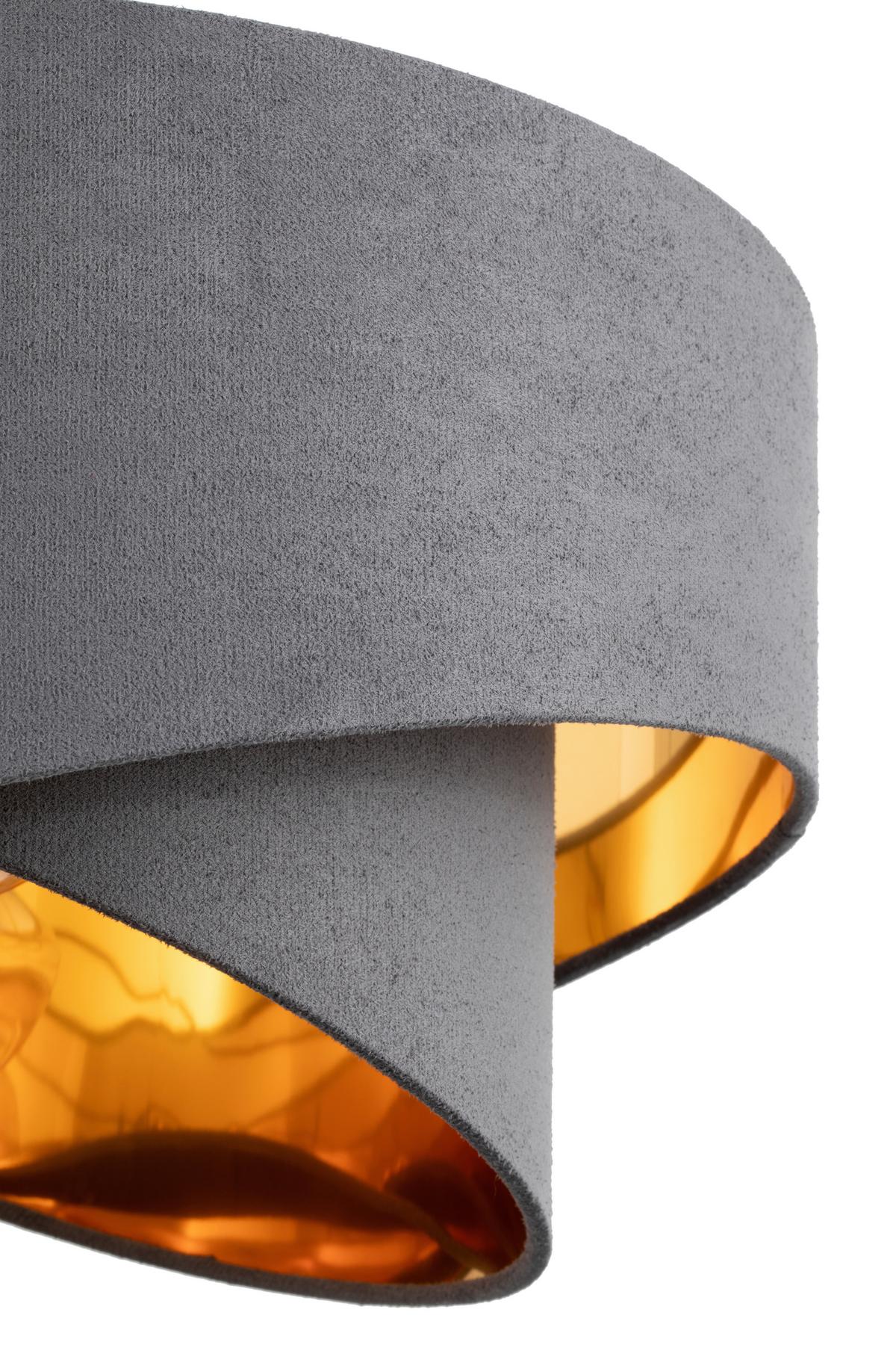 LAMPA WISZĄCA PAULA - kolor złoty/szary, Trend, metal/tkanina (45/130cm) - Novel