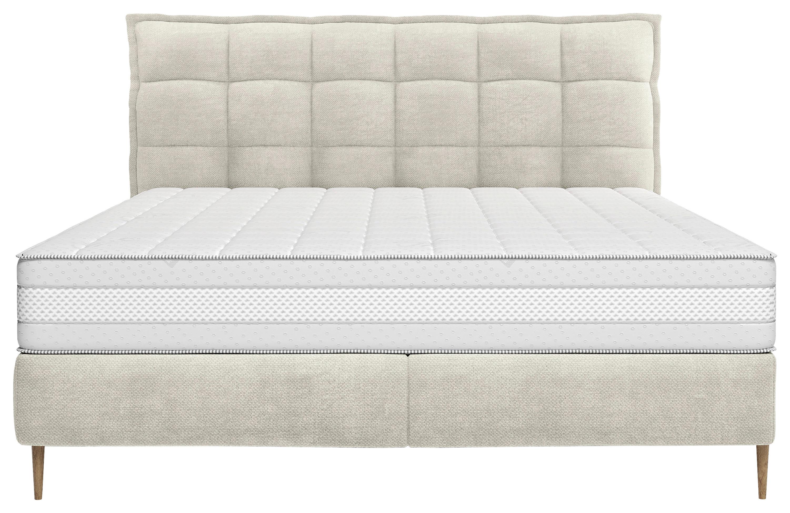 Boxspringbett Portofino - Eichefarben/Creme, Trend, Holz/Holzwerkstoff (180/200cm) - Premium Living