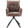 STOL MED ARMSTÖD SOPHIE - brun/svart, Modern, metall/textil (60/93/67cm) - Premium Living