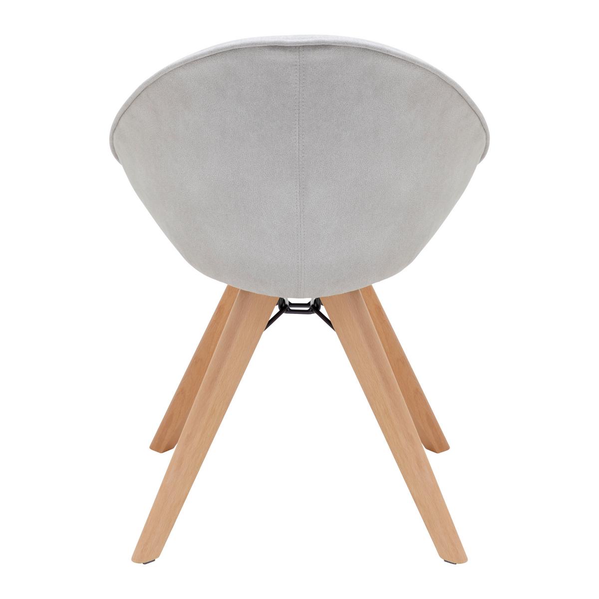 Stuhl Valera Hellgrau Mikrofaser Drehbar Gepolstert - Buchefarben/Hellgrau, MODERN, Holz/Textil (59/79/58,5cm) - Bessagi Home