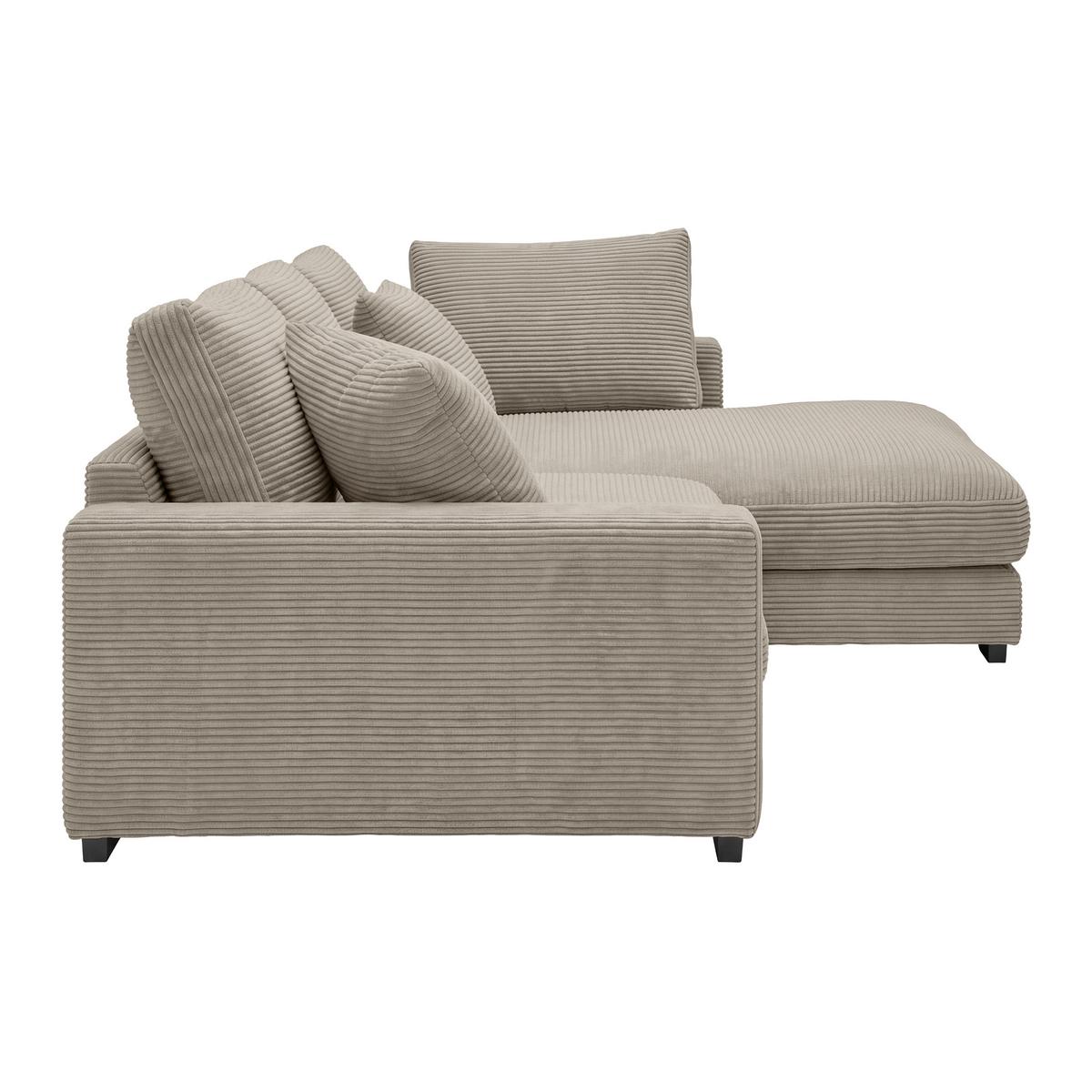Ecksofa Pedro Taupe - Taupe/Schwarz, MODERN, Kunststoff/Textil (300/190cm) - Mömax