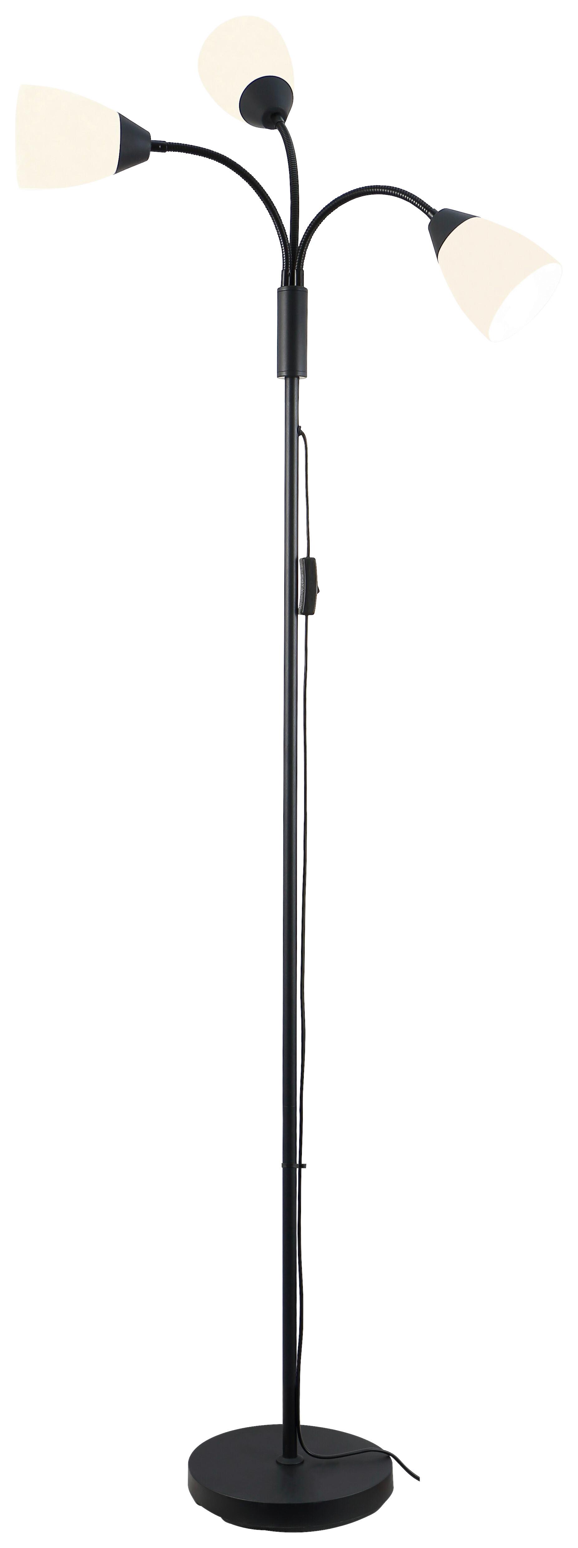 Stehleuchte Turin Schwarz/Weiß max. 25 Watt - Schwarz/Weiß, MODERN, Kunststoff/Metall (45/40/170cm) - Mömax