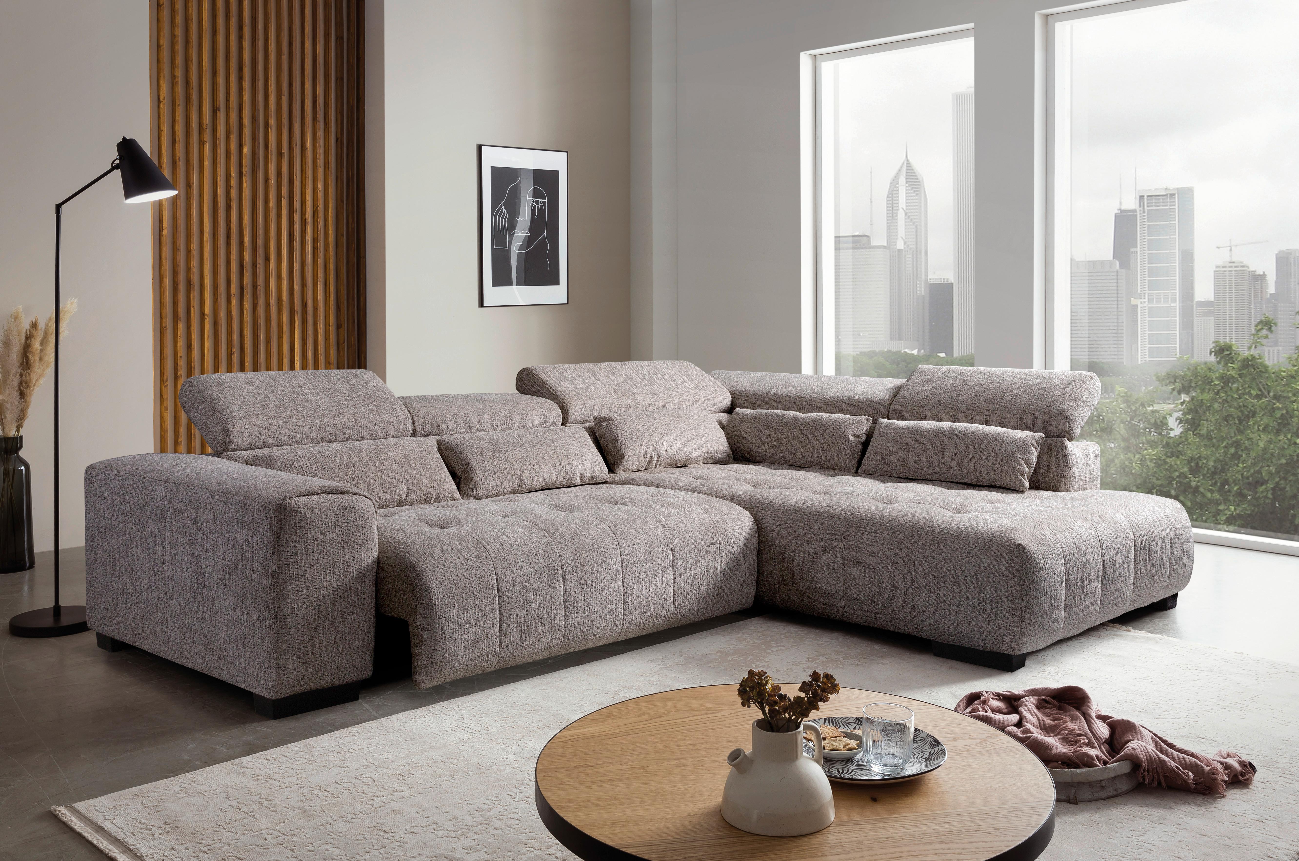 Coltar MATERA - bej/culoare natur, Trend, lemn/textil (311/226cm)