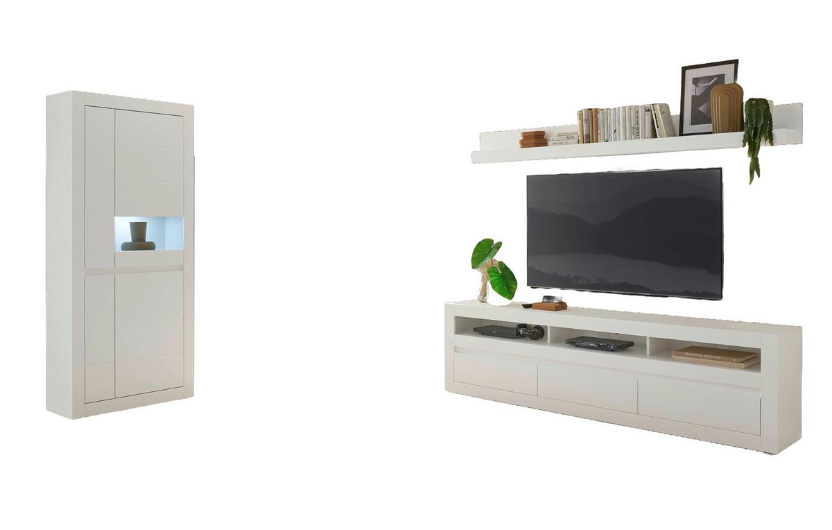 WOHNWAND CHESTER - Eichefarben/Silberfarben, Design, Holzwerkstoff/Kunststoff (312/198/42cm) - MID.YOU