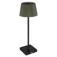 AKKU-TISCHLEUCHTE 58434BP - Dunkelgrün/Schwarz, Design, Kunststoff/Metall (13/38cm) - Globo