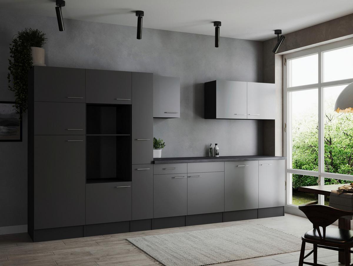 Kuhinjski Blok Brez Aparatov Oliver, 370cm - srebrne barve/siva, Design, kovina/leseni material (370cm) - Respekta